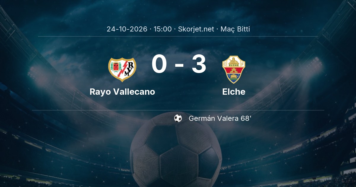 CANLI GOL | Rayo Vallecano 0-3 Elche - Germán Valera (68. dakika)