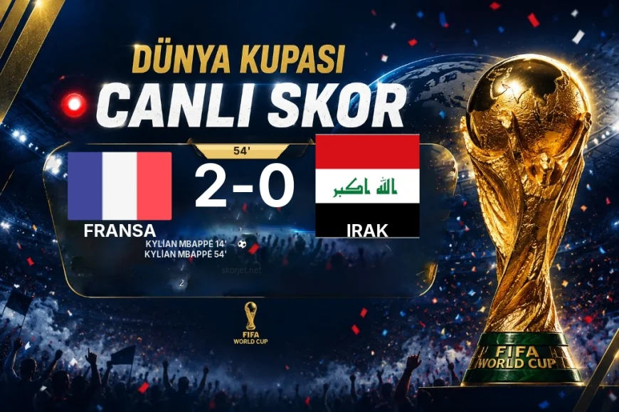 GOL | Fransa 2-0 Irak — Kylian Mbappé (54. dakika)
