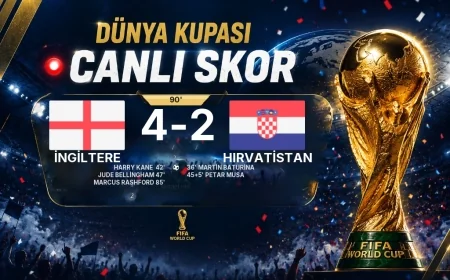 CANLI SKOR - Dünya Kupası: İngiltere 4 - Hırvatistan 2 (Maç devam ediyor)