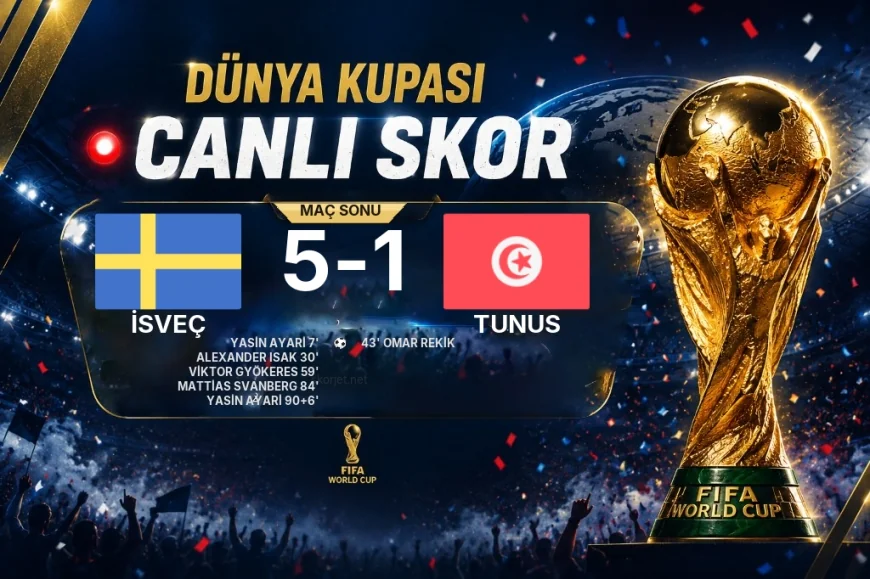 Maç sonucu: İsveç 5-1 Tunus