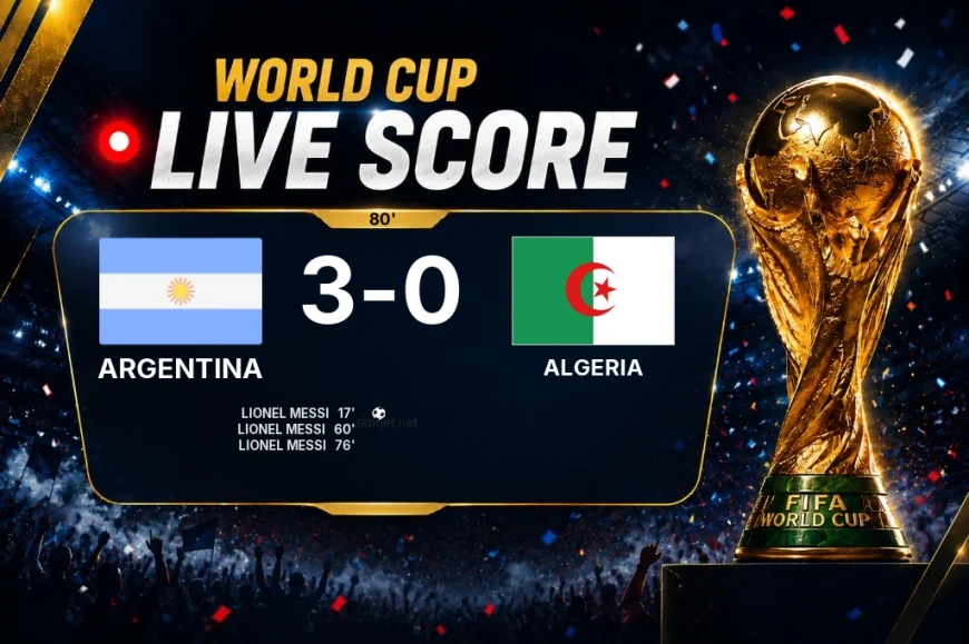 LIVE SCORE - World Cup: Argentina 3 - 0 Algeria (Match in progress)