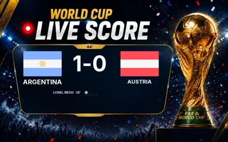LIVE SCORE - World Cup: Argentina 1 - 0 Austria (Match in progress)