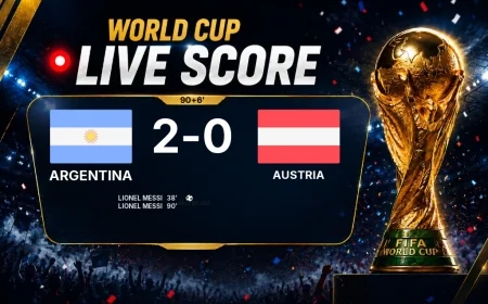 LIVE SCORE - World Cup: Argentina 2 - 0 Austria (Match in progress)