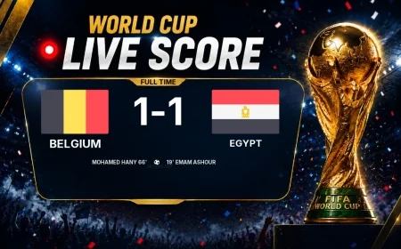 Full-time: Belgium 1-1 Egypt