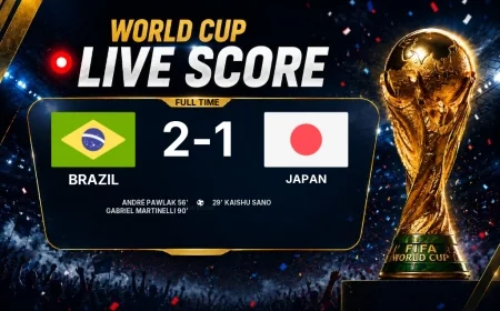 Full-time: Brazil 2-1 Japan