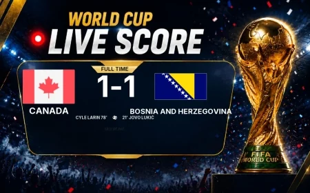 Full-time: Canada 1-1 Bosnia and Herzegovina