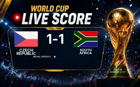 Czech Republic 1-1 South Africa — World Cup full-time score