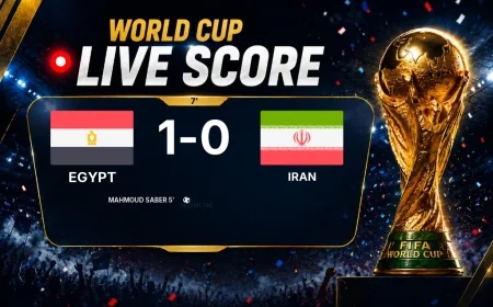 LIVE SCORE - World Cup: Egypt 1 - 0 Iran (Match in progress)