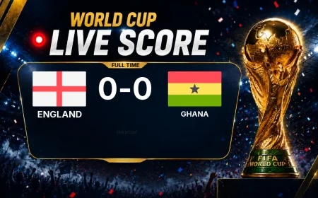 England 0-0 Ghana — World Cup full-time score