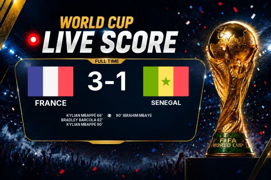 France 3-1 Senegal — World Cup full-time score