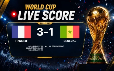 France 3-1 Senegal — World Cup full-time score