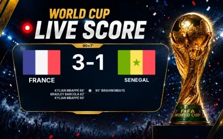 LIVE SCORE - World Cup: France 3 - 1 Senegal (Match in progress)