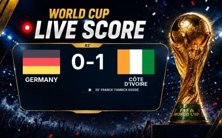 LIVE SCORE - World Cup: Germany 0 - 1 Côte d'Ivoire (Match in progress)
