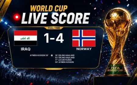 Iraq 1-4 Norway — World Cup full-time score