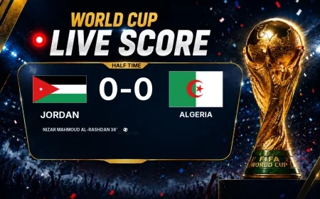 Jordan vs Algeria: first half ends 1-0