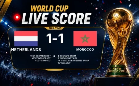 Netherlands 1-1 Morocco - World Cup full-time score