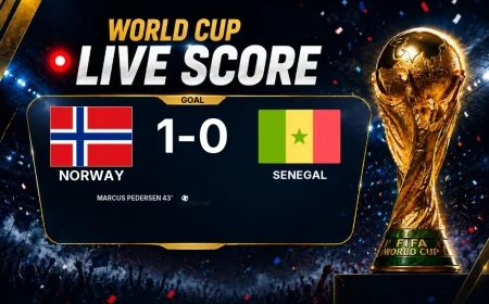 GOAL | Norway 1-0 Senegal — Marcus Pedersen (43')