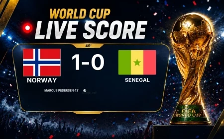 LIVE SCORE - World Cup: Norway 1 - 0 Senegal (Match in progress)