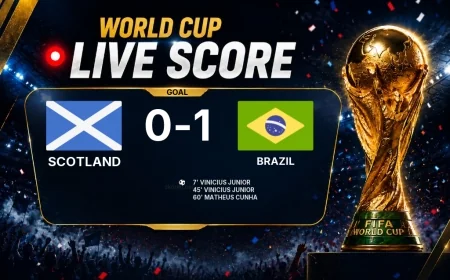GOAL | Scotland 0-1 Brazil — Vinicius Junior (7')