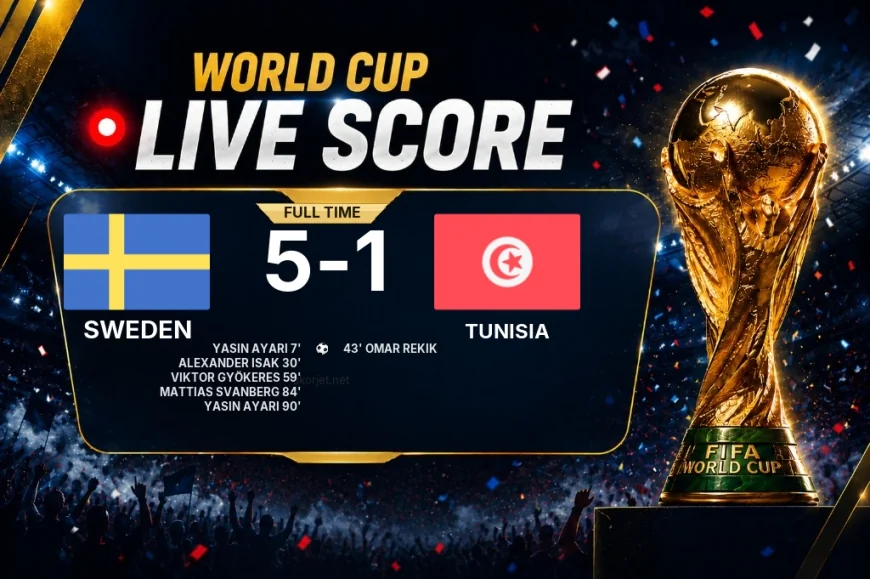 Full-time: Sweden 5-1 Tunisia
