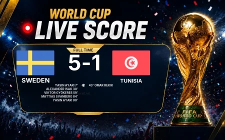 Full-time: Sweden 5-1 Tunisia