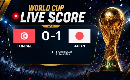 GOAL | Tunisia 0-1 Japan — Daichi Kamada (4')