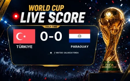World Cup: Türkiye 0-1 Paraguay at half-time