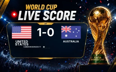 LIVE SCORE - World Cup: United States 1 - 0 Australia (Match in progress)