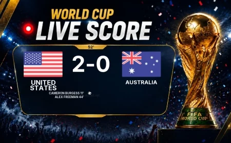 LIVE SCORE - World Cup: United States 2 - 0 Australia (Match in progress)