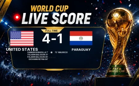 United States 4-1 Paraguay — World Cup full-time score