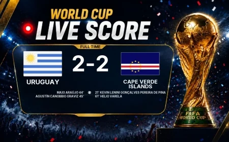 Uruguay 2-2 Cape Verde Islands — World Cup full-time score