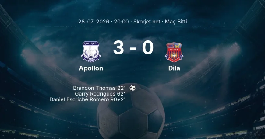 Maç sonucu: Apollon 3-0 Dila | Avrupa Konferans Ligi