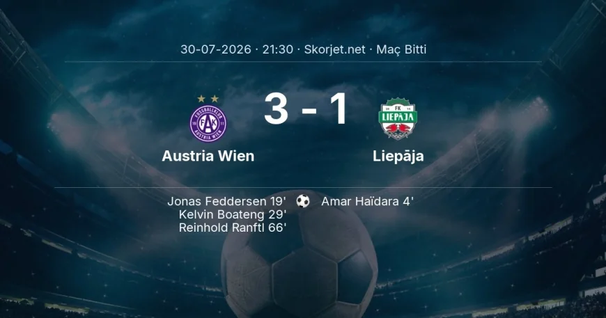 Maç sonucu: Austria Wien 3-1 Liepāja | Avrupa Konferans Ligi