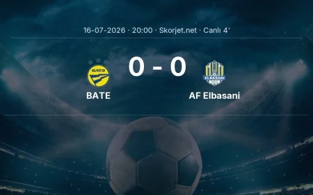 Avrupa Konferans Ligi: BATE - AF Elbasani maçı başladı
