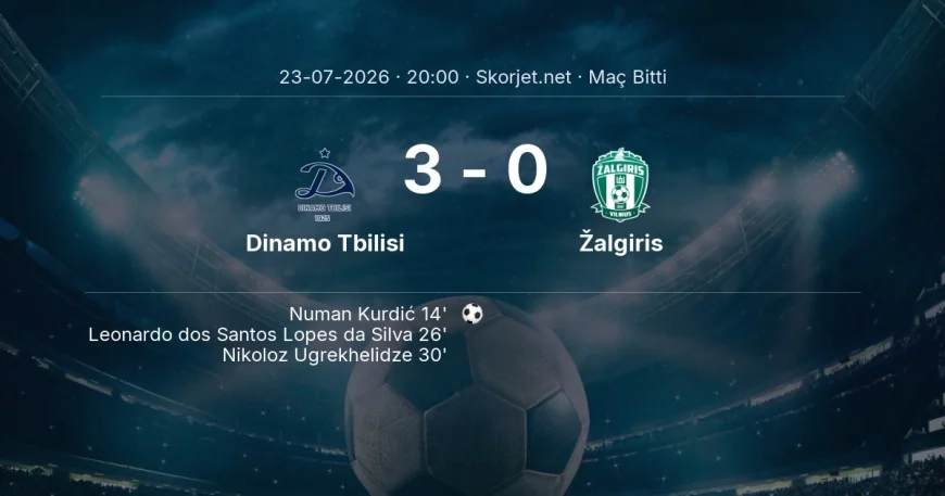 Maç sonucu: Dinamo Tbilisi 3-0 Žalgiris | Avrupa Konferans Ligi