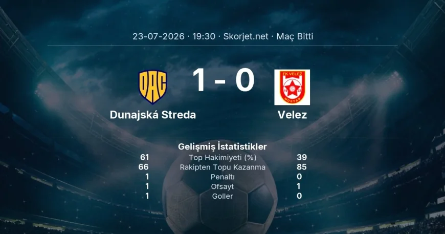 Dunajská Streda 1-0 Velez - maç özeti | Avrupa Konferans Ligi
