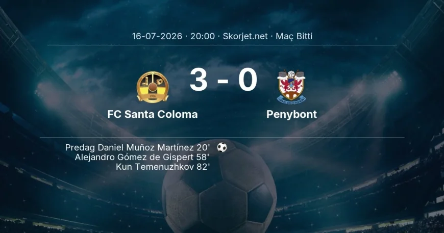 Maç sonucu: FC Santa Coloma 3-0 Penybont | Avrupa Konferans Ligi
