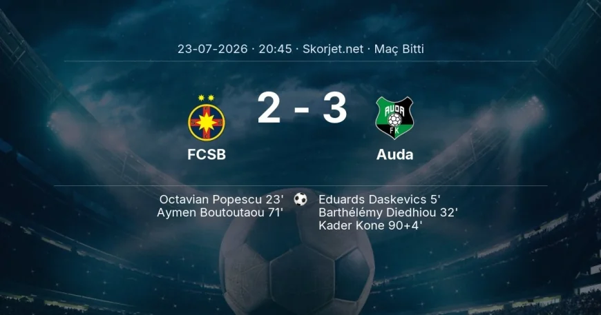Maç sonucu: FCSB 2-3 Auda | Avrupa Konferans Ligi
