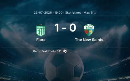 Flora 1-0 The New Saints - maç özeti | Avrupa Konferans Ligi