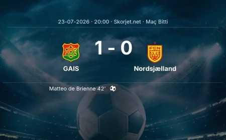 Maç sonucu: GAIS 1-0 Nordsjælland | Avrupa Konferans Ligi
