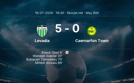 Avrupa Konferans Ligi | Levadia 5-0 Caernarfon Town sonucu