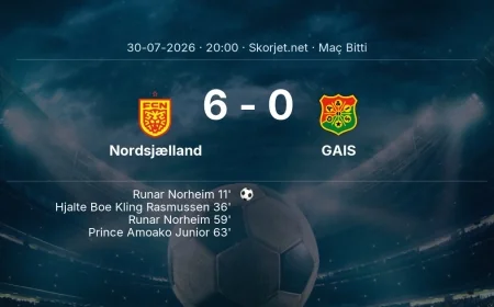 Maç sonucu: Nordsjælland 6-0 GAIS | Avrupa Konferans Ligi