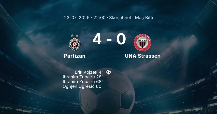 Maç sonucu: Partizan 4-0 UNA Strassen | Avrupa Konferans Ligi