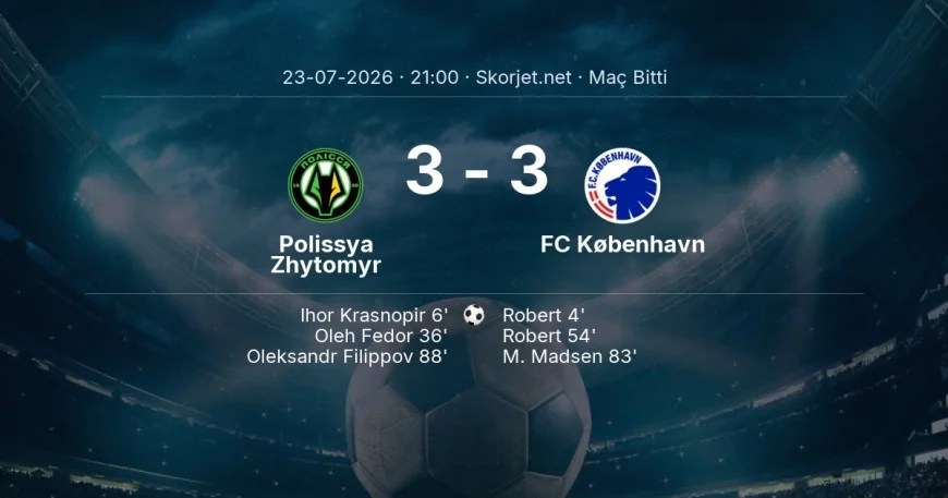 Avrupa Konferans Ligi | Polissya Zhytomyr 3-3 FC København sonucu