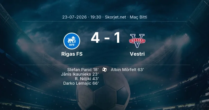 Maç sonucu: Rīgas FS 4-1 Vestri | Avrupa Konferans Ligi