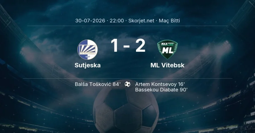 Maç sonucu: Sutjeska 1-2 ML Vitebsk | Avrupa Konferans Ligi