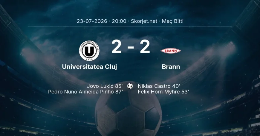 Maç sonucu: Universitatea Cluj 2-2 Brann | Avrupa Konferans Ligi