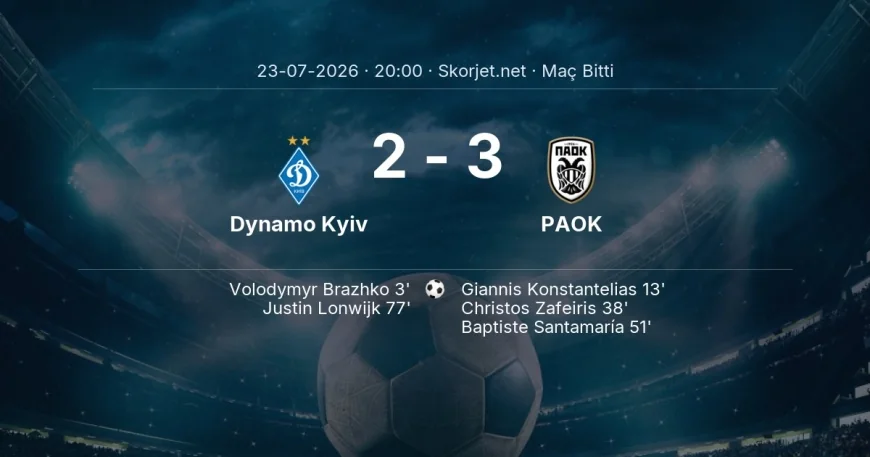 Avrupa Ligi | Dynamo Kyiv 2-3 PAOK sonucu
