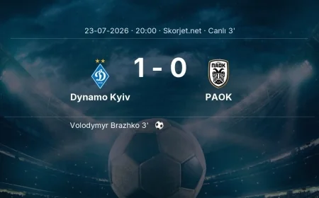 Avrupa Ligi: Dynamo Kyiv - PAOK maçı başladı