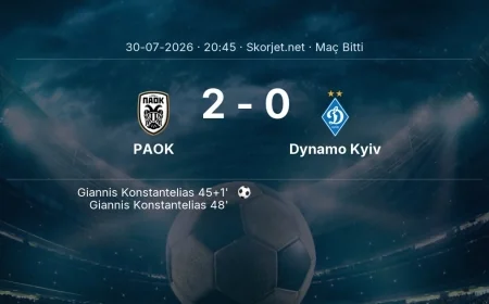 Avrupa Ligi | PAOK 2-0 Dynamo Kyiv sonucu